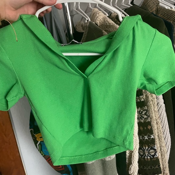 zara cropped green top - Picture 1 of 3